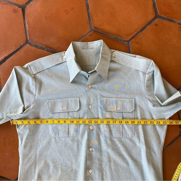 Mens 17 Shirt Light Green DSCP Garrison Collection AG-415 Short Sleeve Button Up - Picture 6 of 6